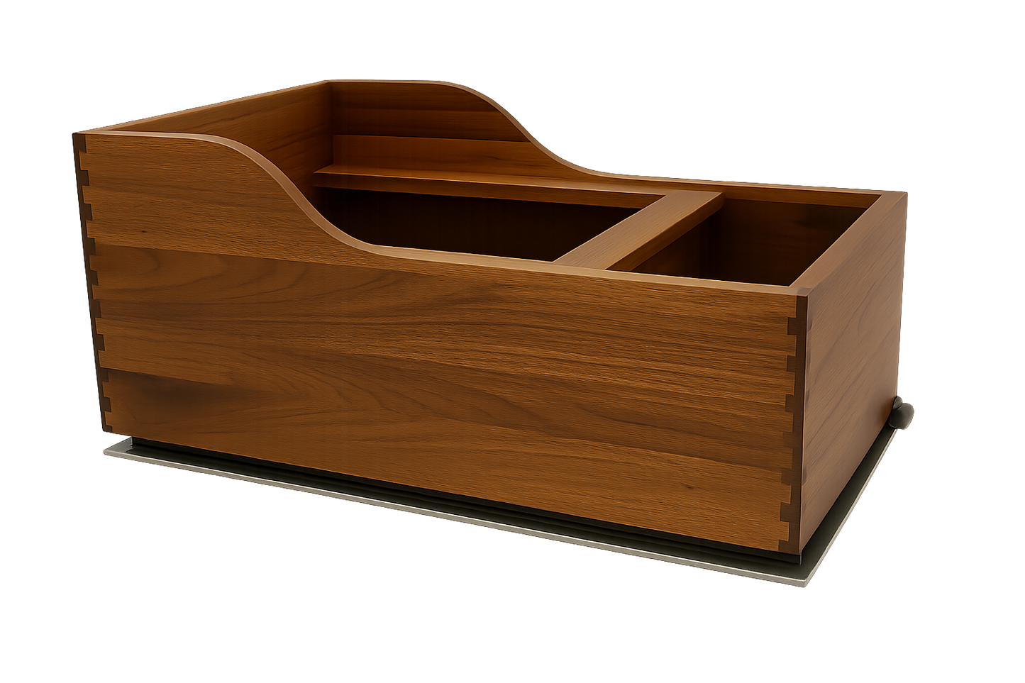 SlidingSusan™ Pull-Out Trashcan with Storage – Premium Walnut Wood